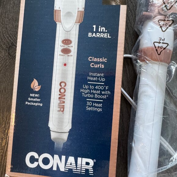 Conair Double Ceramic 1 Inch Curling Iron Wand in White/Rose Gold - Picture 6 of 7